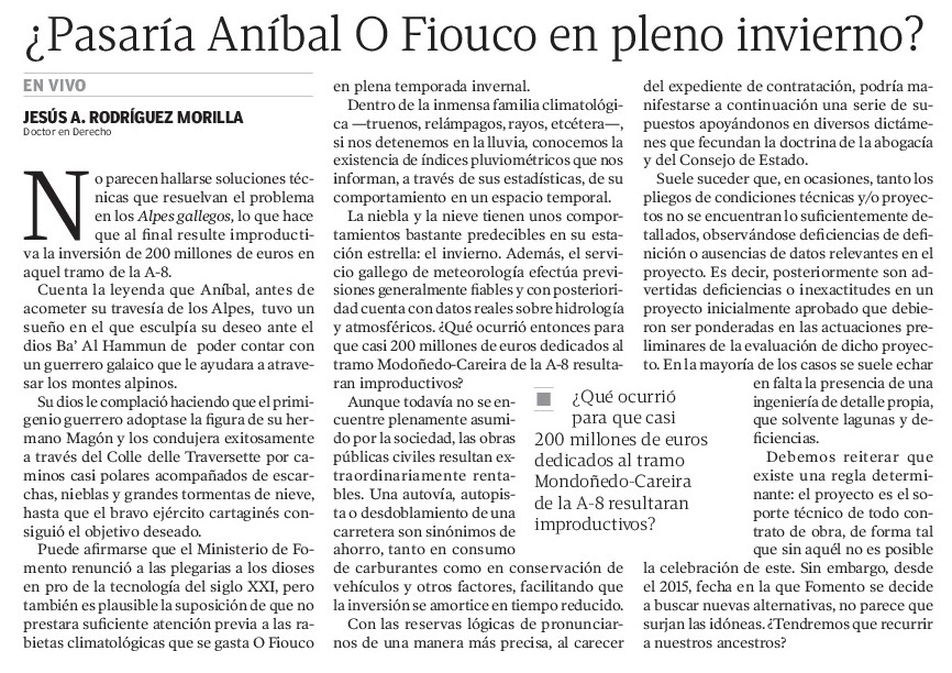 ♦¿Hubiera sido capaz Aníbal y sus ejércitos de atravesar "O Fiouco" en pleno invierno? (Varios Artículos) fiouco artículo prensa artículo - ♦¿Hubiera sido capaz Aníbal y sus ejércitos de atravesar "O Fiouco" en pleno invierno? (Varios Artículos)